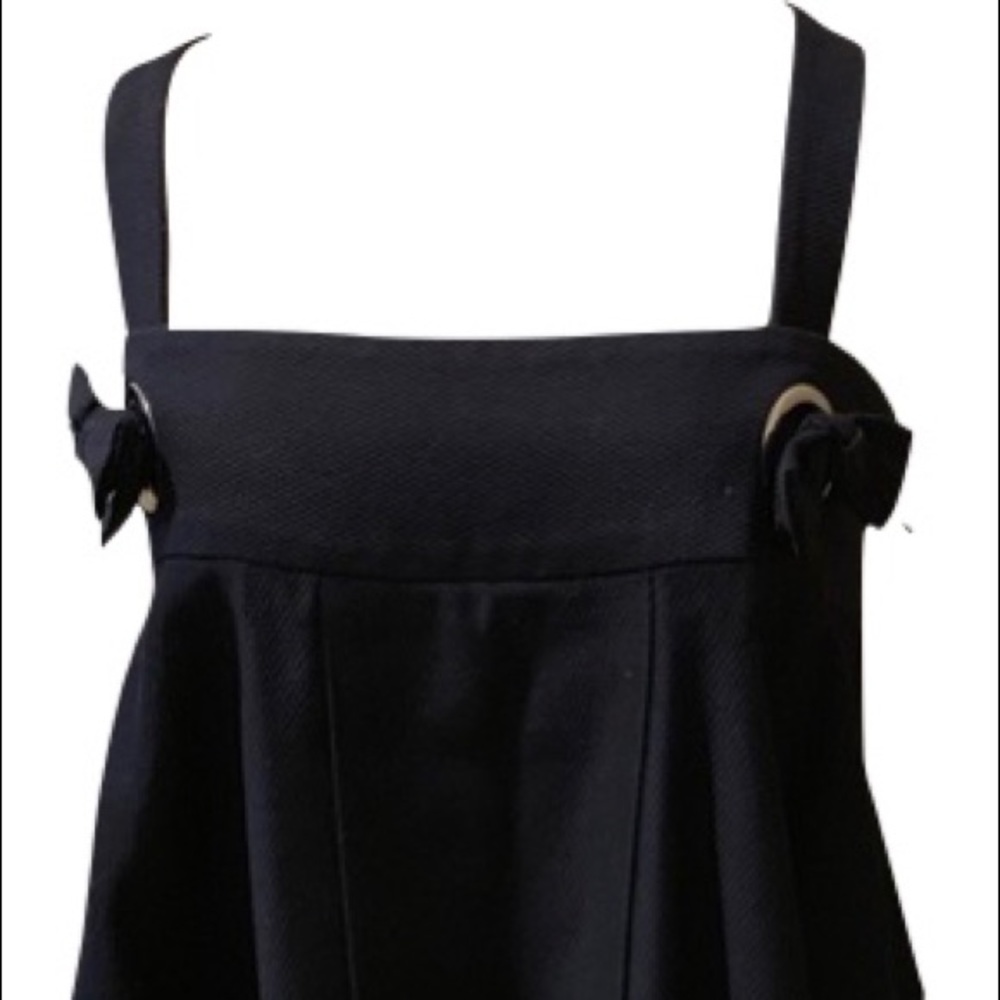 Lacey Parker black pique cotton swing top